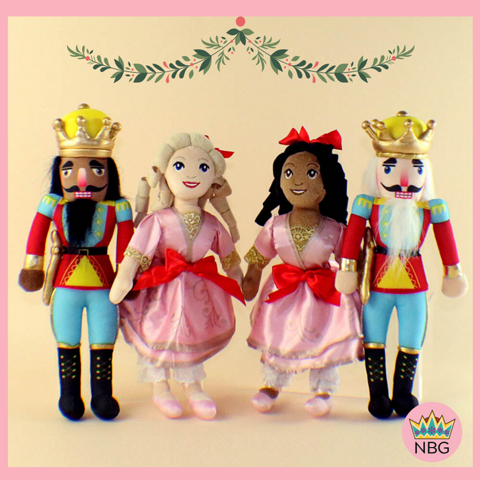 King Plush Nutcracker with Gold and Yellow Crown 14 inch - Nutcracker Ballet Gifts