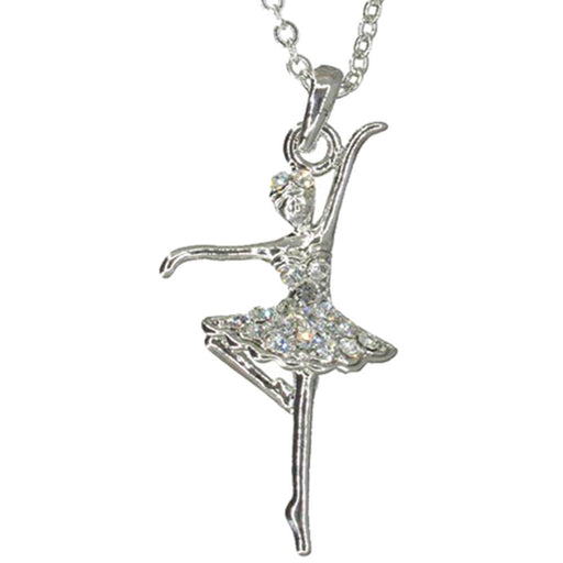 Dancing Ballerina in Ballet Dress with Rhinestones Necklace - Nutcracker Ballet Gifts