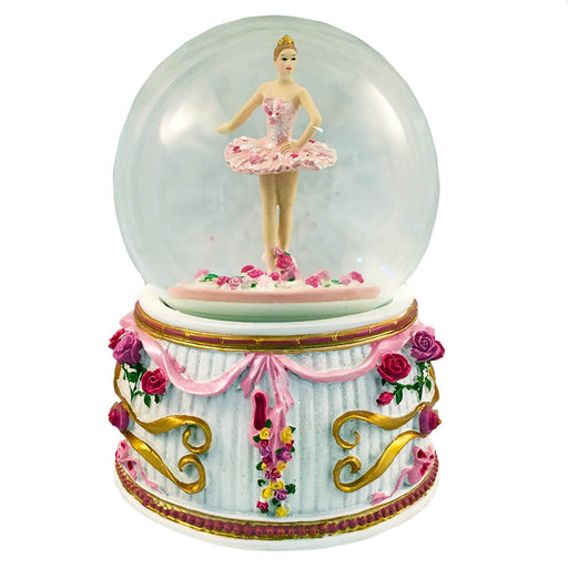 Musical Ballerina in Tutu Snow Globe Turning 100mm - Nutcracker Ballet Gifts