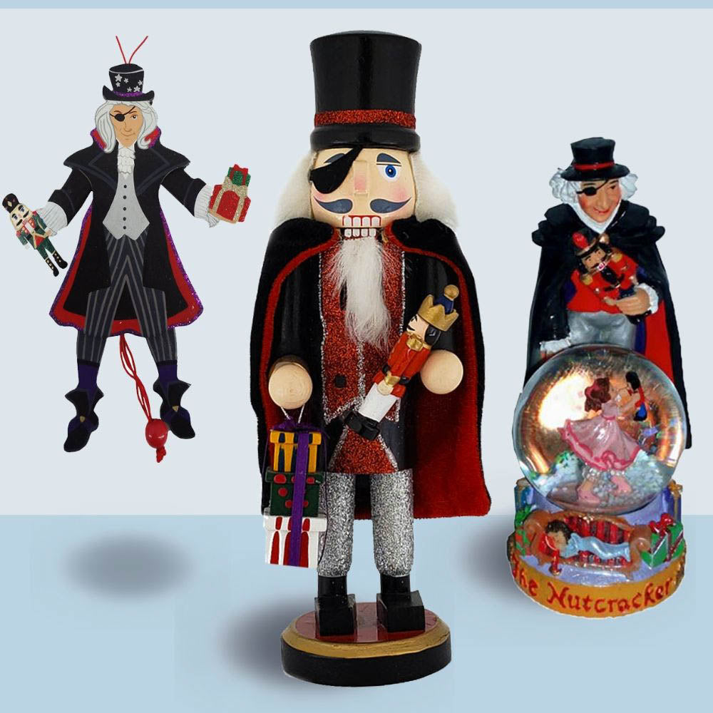 Special Drosselmeyer collection of snow globes ornaments and nutcrackers