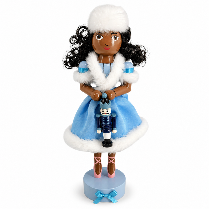 African American Snowy Clara Nutcracker, Victorian Figure, 10 Inch