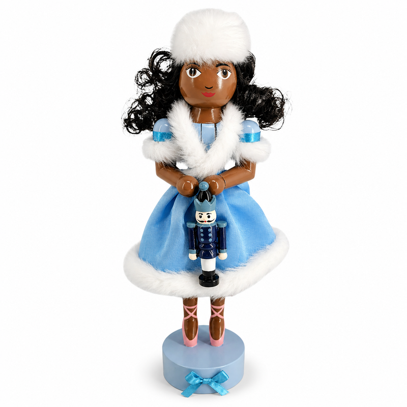 African American Snowy Clara Nutcracker, Victorian Figure, 10 Inch-Nutcracker Ballet Gifts