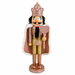 King nutcracker in pink-gold glitter, with heart-shaped scepter and copper boots