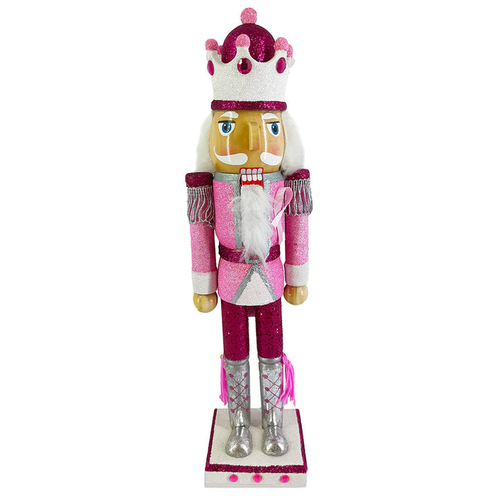 Breast Cancer Support King Nutcracker Pink with Ribbon 15 inch-Nutcracker Ballet Gifts