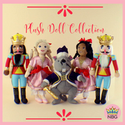 Clara Plush Doll in Soft Pink Satin Dress and Red Bow 14 inch - Nutcracker Ballet Gifts
