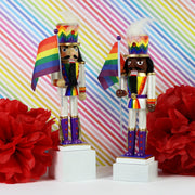 Soldier African American Pride Nutcracker with Rainbow Pride Flag 12 inch-Nutcracker Ballet Gifts