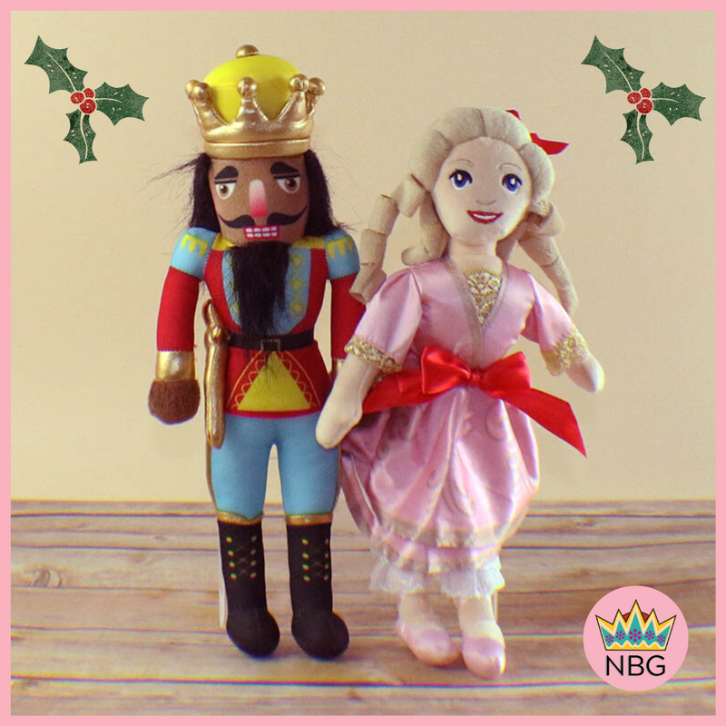 Clara Plush Doll in Soft Pink Satin Dress and Red Bow 14 inch - Nutcracker Ballet Gifts