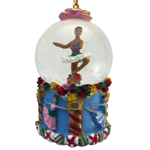 Mini African American Flower Dancer Snow Globe Ornament - Nutcracker Ballet Gifts