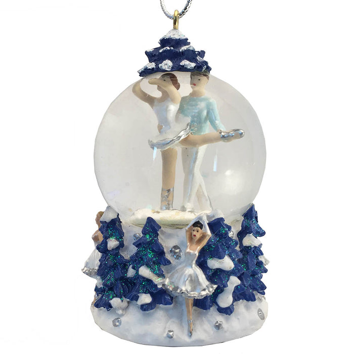 Mini Snow Queen Pas de Deux Snow Globe Ornament - Nutcracker Ballet Gifts