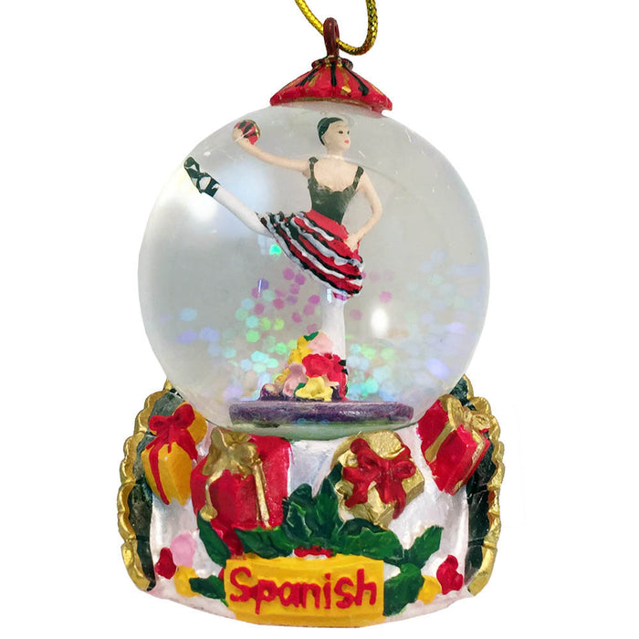 Mini Spanish Dancer Red Dress Snow Globe Ornament - Nutcracker Ballet Gifts
