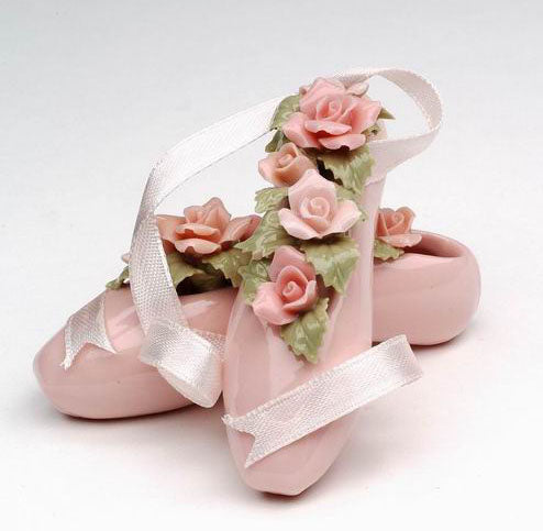 Pointe Ballet Slippers with Flowers 2 inch — Nutcracker Gifts