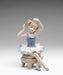 Porcelain Ballerina in Blue Dress Siting on Chair Figurine 5.5 inch - Nutcracker Ballet Gifts
