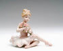 Porcelain Ballerina in Pink Dress Sitting Figurine 4 inch - Nutcracker Ballet Gifts
