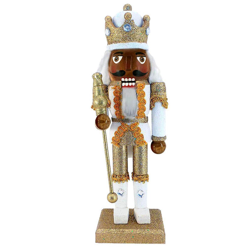 African American King Nutcracker Gold Metallic Glitter 10 Inch - Nutcracker Ballet Gifts