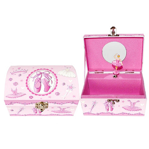 Pink Rectangle Ballerina Musical Jewelry Box - Nutcracker Ballet Gifts