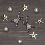 Dancing Clara with Nutcracker in Silver or Gold Charm for Bracelet - Nutcracker Ballet Gifts