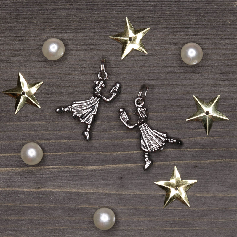Dancing Clara with Nutcracker in Silver or Gold Charm for Bracelet - Nutcracker Ballet Gifts