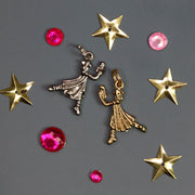 Dancing Clara with Nutcracker in Silver or Gold Charm for Bracelet - Nutcracker Ballet Gifts