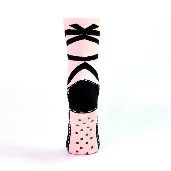 Pink and Black Pointe Slipper Heavy Weight Sock — Nutcracker Ballet Gifts