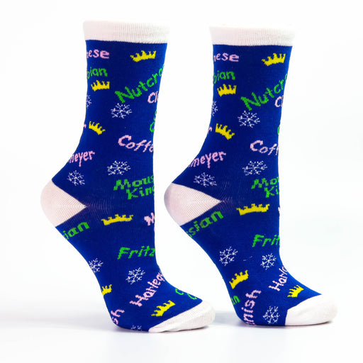 Nutcracker Suite Ballet Character Names Blue Purple Green Sock - Nutcracker Ballet Gifts