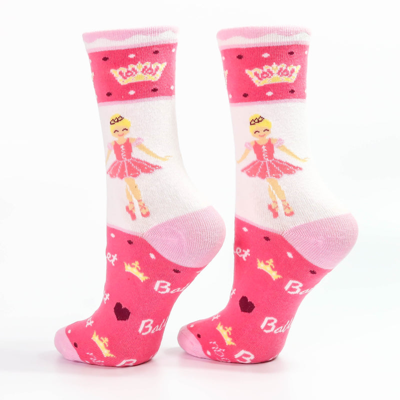 Sugar Plum Ballerina I Love Ballet Pink Socks - Nutcracker Ballet Gifts
