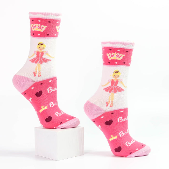 Sugar Plum Fairy Ballerina I love Ballet Pink Socks - Kids