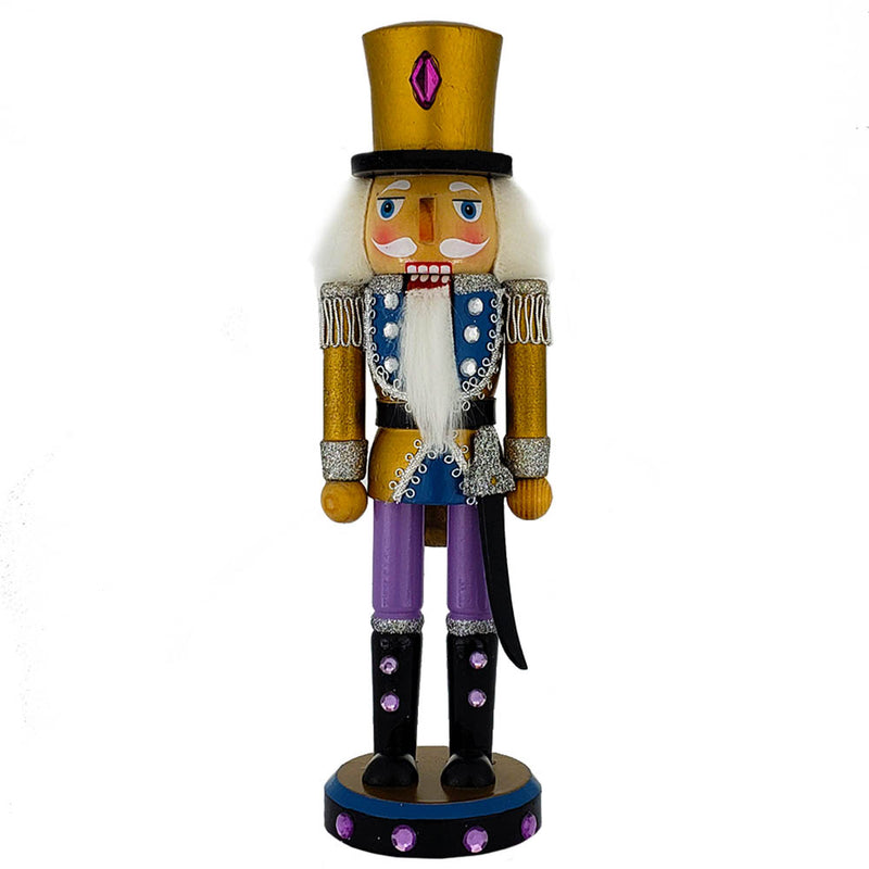 Soldier Nutcracker Gold Purple and Black Sword 10 inch-Nutcracker Ballet Gifts