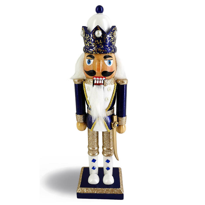 King Nutcracker Navy Gold with Navy Jacket and Crown 10 inch-Nutcracker Ballet Gifts