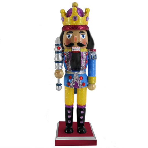 Funky King Nutcracker Yellow and Blue Glitter Crown 10 inch-Nutcracker Ballet Gifts