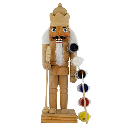 Unpainted DIY Nutcracker with 6 Colors Paint Kit And Brush 10 inch-Nutcracker Ballet Gifts