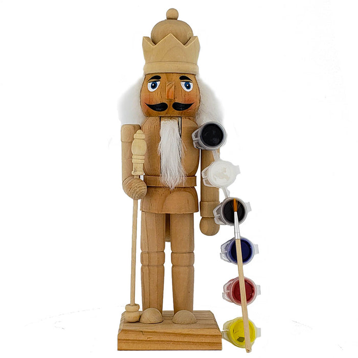 Unpainted DIY Nutcracker with 6 Colors Paint Kit And Brush 10 inch - Nutcracker Ballet Gifts