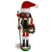 African American Christmas Santa Nutcracker Red White with Wreath 12 inch-Nutcracker Ballet Gifts