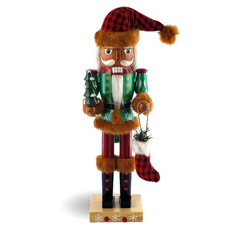 African American Woodsman Santa Nutcracker in hat 14 Inch - Nutcracker Ballet Gifts