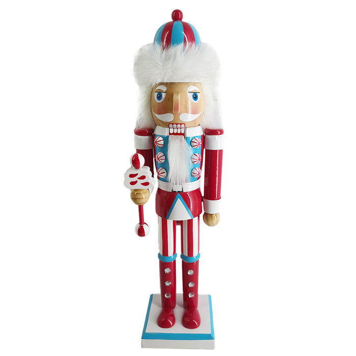 Retro Christmas Nutcracker in Red and Blue