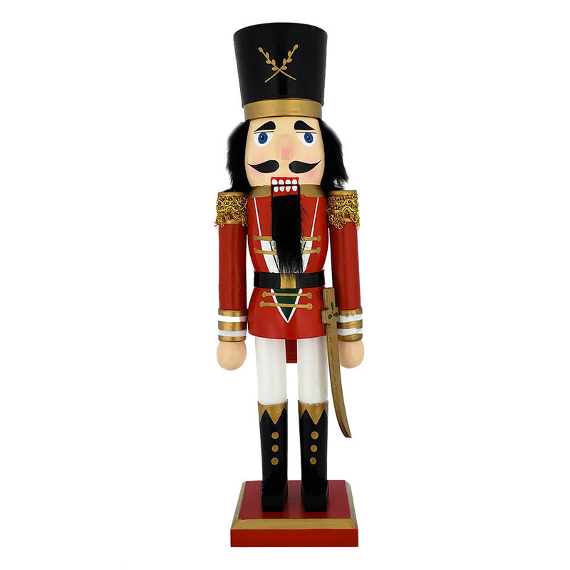 Traditional Soldier Nutcracker Red Gold Trim and Sword 15 inch - Nutcracker Ballet Gifts