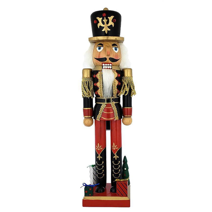 Soldier Nutcracker Black and Red with Gifts on Base 15 inch ...