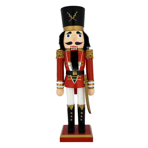 Traditional Soldier Nutcracker Red Gold Trim and Sword 15 inch - Nutcracker Ballet Gifts