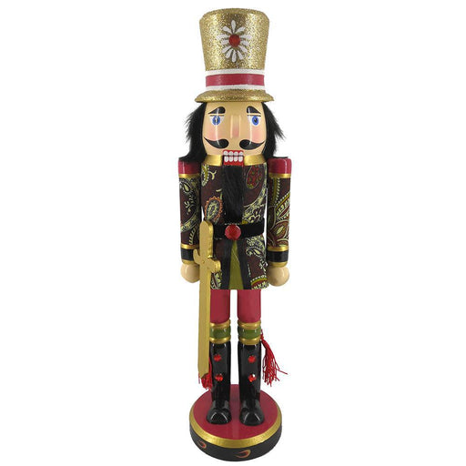 Soldier Nutcracker Paisley Jacket Sword and Top Hat 15 inch - Nutcracker Ballet Gifts