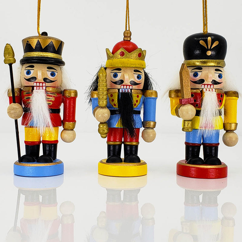 Classic Stubby Nutcracker Ornaments Set of 3 in 4 inch - Nutcracker Ballet Gifts