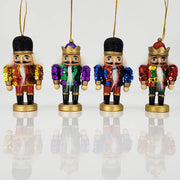 Stubby Sequin Nutcracker Ornament Set of 4 in 4 inch - Nutcracker Ballet Gifts