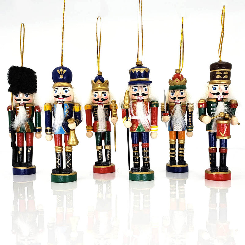 Classic Nutcracker Ornament Set of 6 Multicolor 5 inch-Nutcracker Ballet Gifts