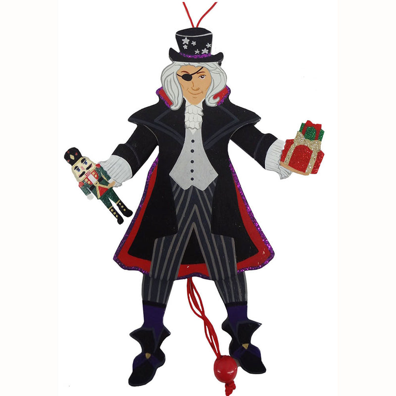 Drosselmeyer Pull Puppet Ornament 6 inch - Nutcracker Ballet Gifts
