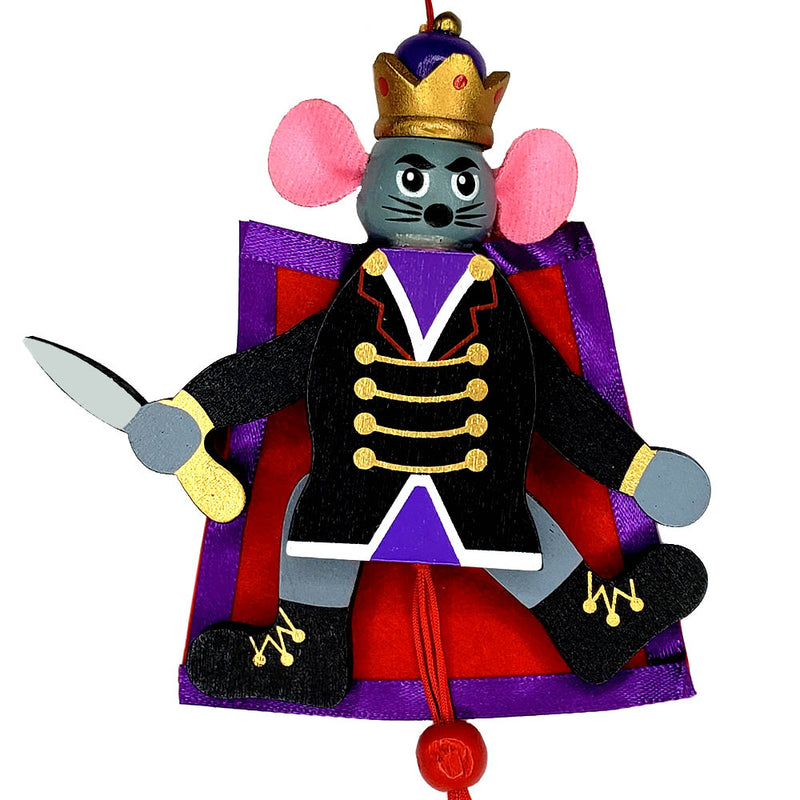 Mouse King Pull Puppet Ornament 5 inch - Nutcracker Ballet Gifts