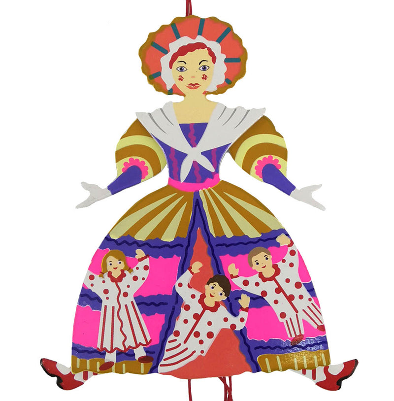 Mother Ginger Pull Puppet Ornament 6 inch - Nutcracker Ballet Gifts