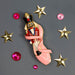 Nutcracker with Red Jacket in Pink Ballet Slipper Pin - Nutcracker Ballet Gifts