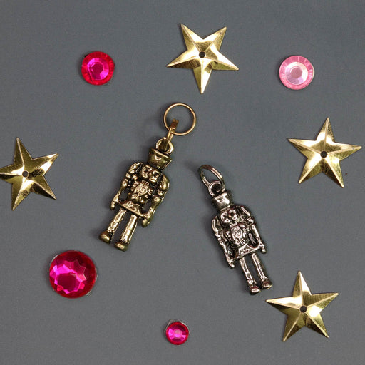 Nutcracker Soldier with Sword Charm in Silver or Gold for Bracelet - Nutcracker Ballet Gifts