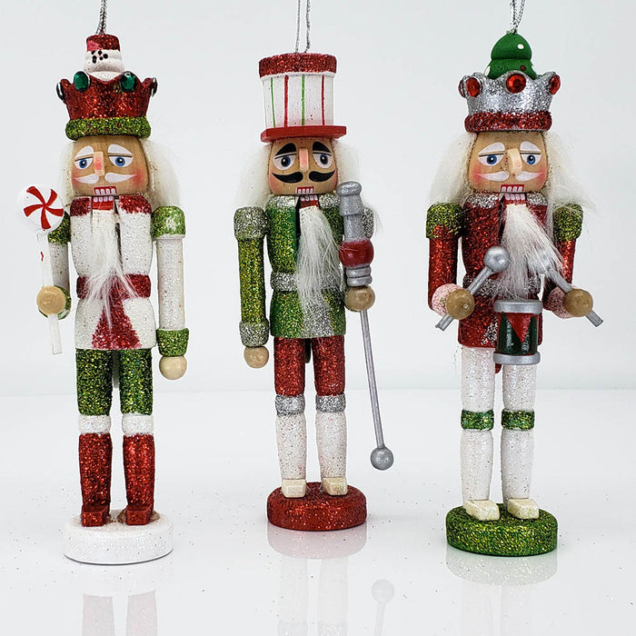 Christmas Colors Nutcracker Ornaments set of 3 in 6 nch - Nutcracker Ballet Gifts
