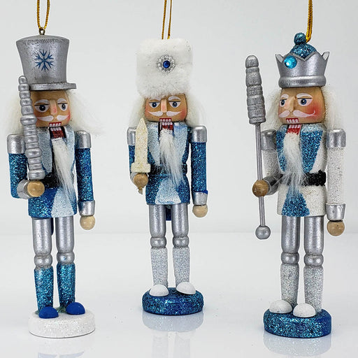 Snow Fantasy Nutcracker Ornament Set of 3 in 5 inch - Nutcracker Ballet Gifts