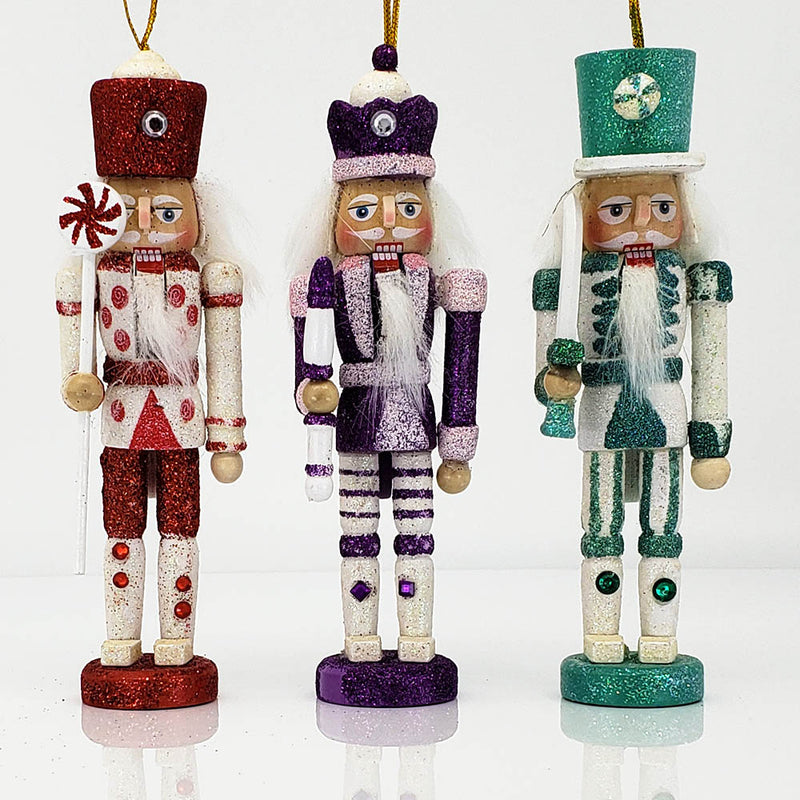 Candy Cane Nutcracker Ornament Set of 3 in 6 inch - Nutcracker Ballet Gifts