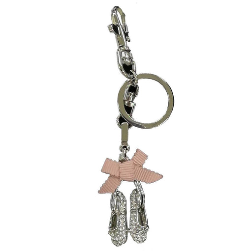 Ballet Slippers in Silver with Rhinestones Key Chain - Nutcracker Ballet Gifts